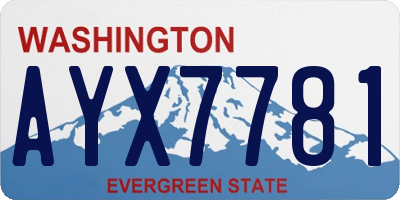 WA license plate AYX7781