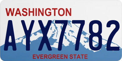 WA license plate AYX7782