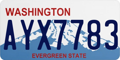 WA license plate AYX7783