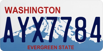 WA license plate AYX7784