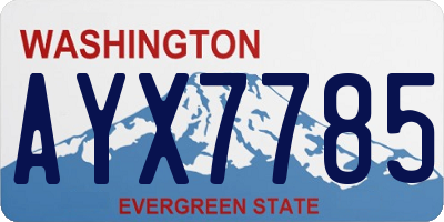 WA license plate AYX7785