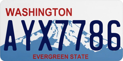 WA license plate AYX7786