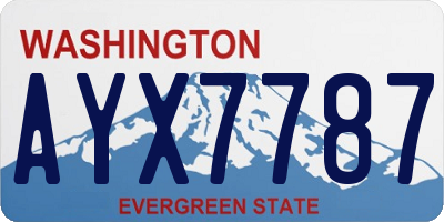 WA license plate AYX7787