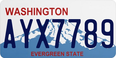 WA license plate AYX7789