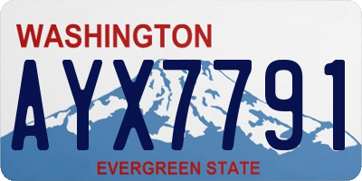 WA license plate AYX7791