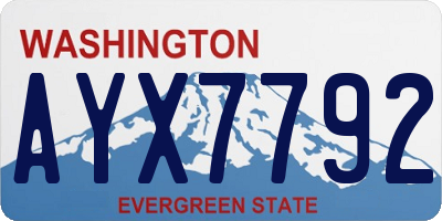 WA license plate AYX7792