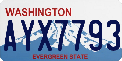 WA license plate AYX7793