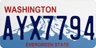 WA license plate AYX7794