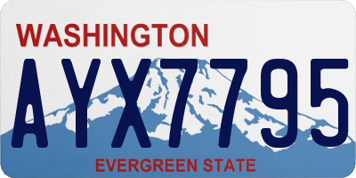 WA license plate AYX7795