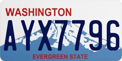 WA license plate AYX7796