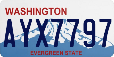 WA license plate AYX7797