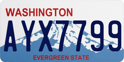 WA license plate AYX7799