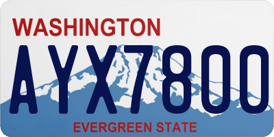 WA license plate AYX7800