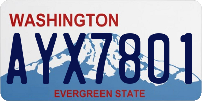 WA license plate AYX7801