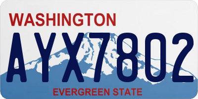 WA license plate AYX7802