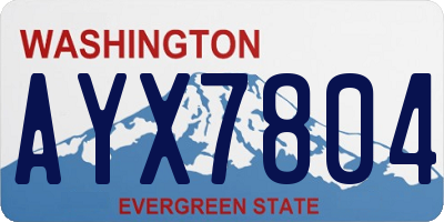 WA license plate AYX7804