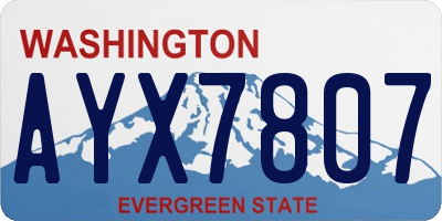 WA license plate AYX7807