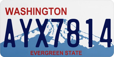 WA license plate AYX7814