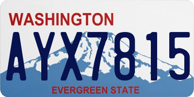 WA license plate AYX7815