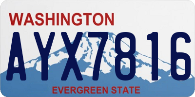 WA license plate AYX7816