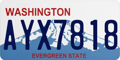 WA license plate AYX7818