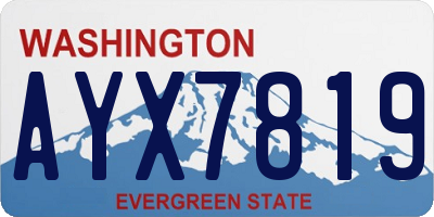 WA license plate AYX7819