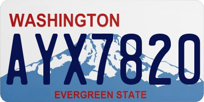 WA license plate AYX7820