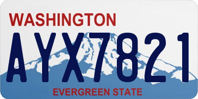 WA license plate AYX7821