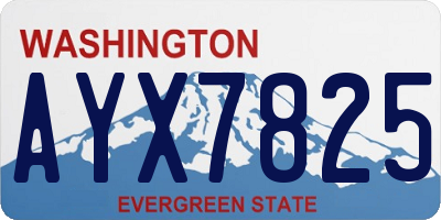 WA license plate AYX7825