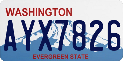 WA license plate AYX7826