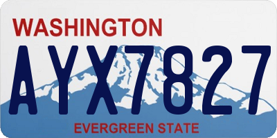 WA license plate AYX7827