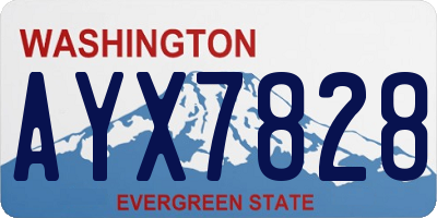 WA license plate AYX7828