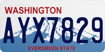 WA license plate AYX7829