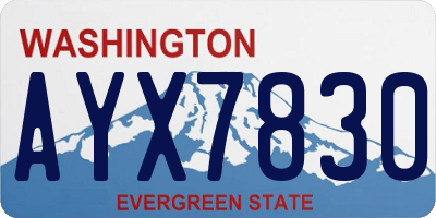 WA license plate AYX7830