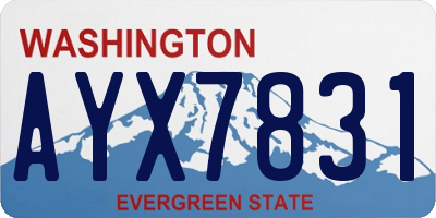 WA license plate AYX7831