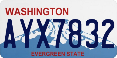 WA license plate AYX7832