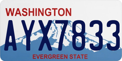 WA license plate AYX7833