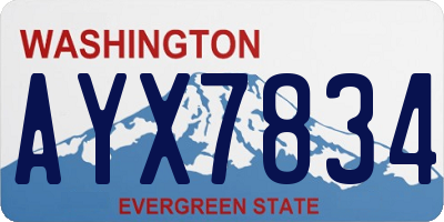 WA license plate AYX7834