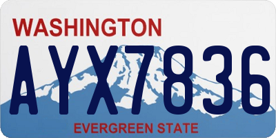 WA license plate AYX7836