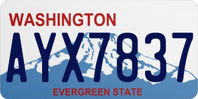 WA license plate AYX7837