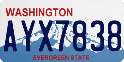 WA license plate AYX7838