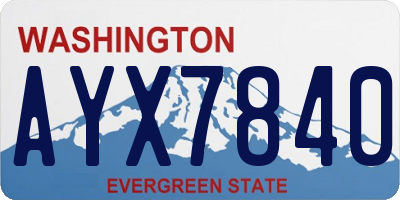 WA license plate AYX7840