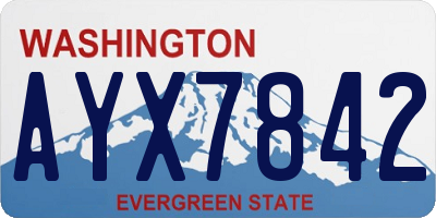 WA license plate AYX7842