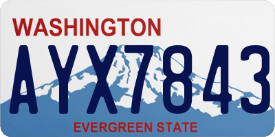 WA license plate AYX7843