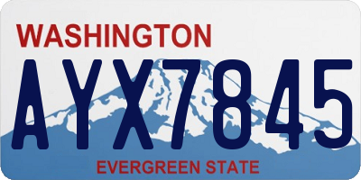 WA license plate AYX7845