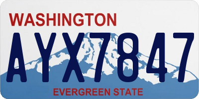 WA license plate AYX7847