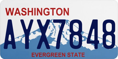 WA license plate AYX7848