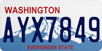 WA license plate AYX7849