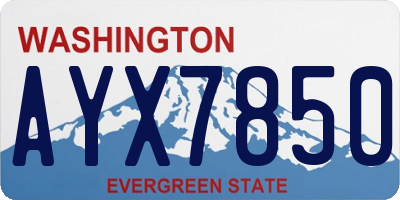 WA license plate AYX7850