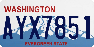 WA license plate AYX7851